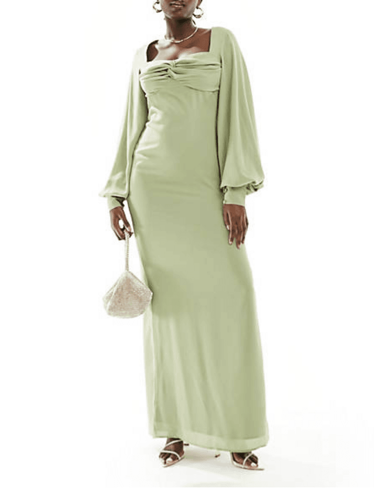 ASOS Pretty Lavish Balloon Sleeve Maxi Dress 