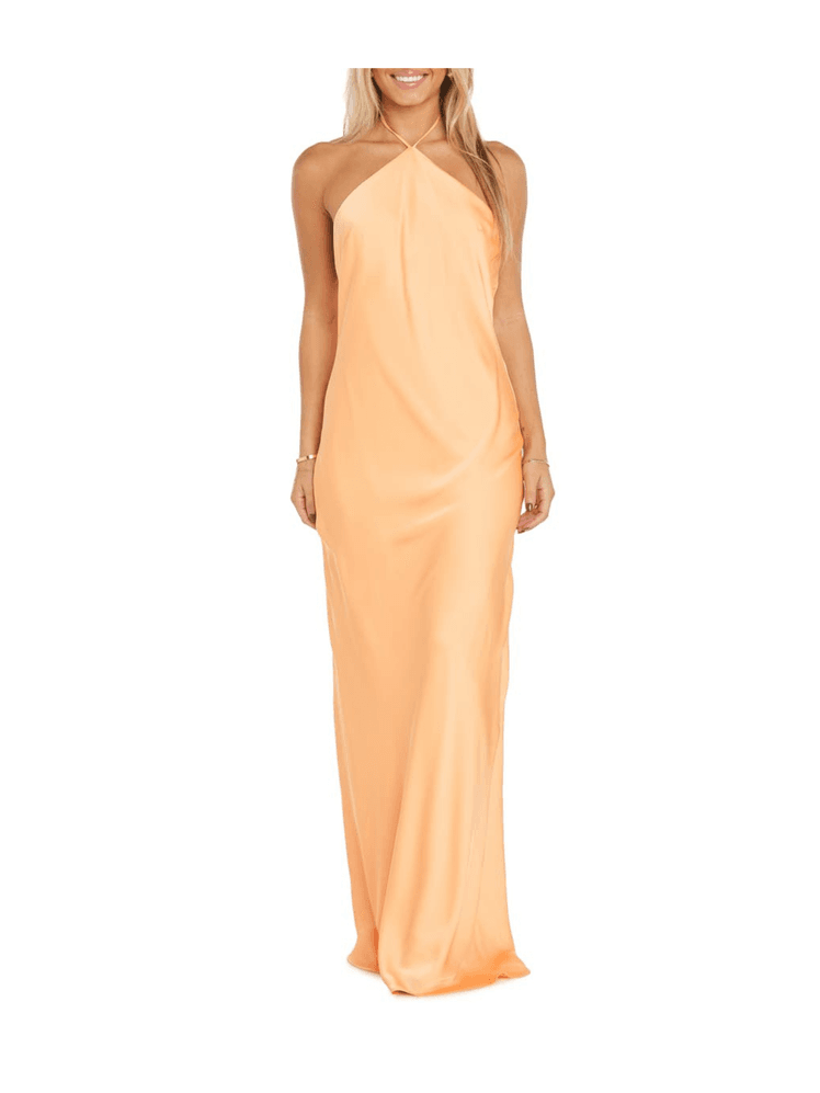 Morgan & Co. Halter Neck Charmeuse Gown   