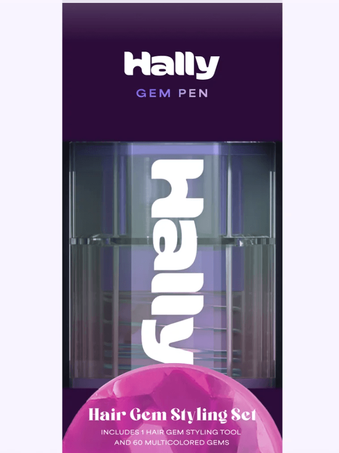 A box with a hair gem applicator stick.