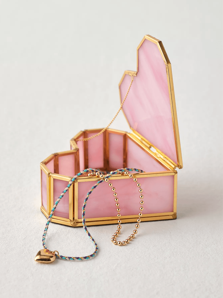 Urban Outfitters Heart Stained Glass Jewelry Box 